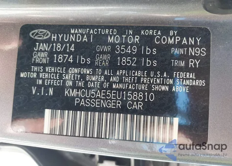 2014 Hyundai Accent Se z USA, uszkodzony, nr VIN KMHCU5AE5EU158810